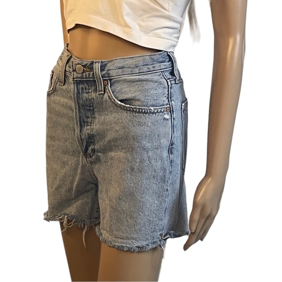 DENIM Forum "The Yoko Mid Thigh" Denim Shorts - Picture 3 of 11